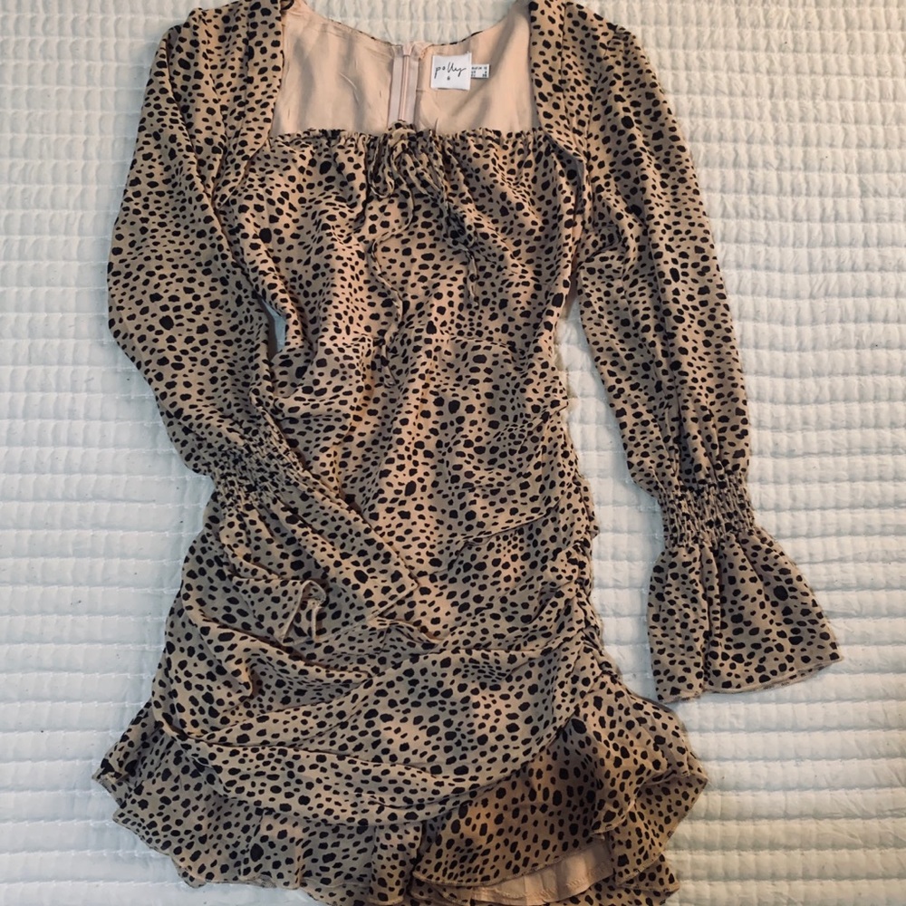 Princess Polly Ruched Spotted Mini Dress